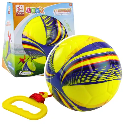 Immagine prodotto di Palla di schiuma su corda con maniglia per tirare, colore giallo, 14 cm