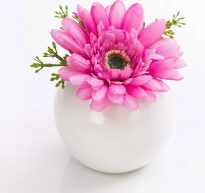 Produktbild von artplants.de Künstliche Gerbera IMINA im Keramiktopf, rosa - lila, 12cm, Ø 15cm - Kunstblume - künstliche Blumen