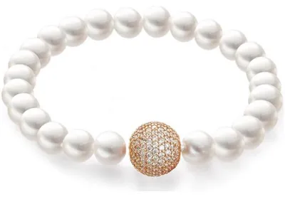 Produktbild von Luna-Pearls - 104.0178_7-7.5mm - Armband - 925 Silber rosévergoldet - Zirkonia - Süßwasser-Zuchtperle 7-7.5mm