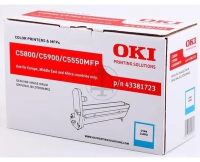 Produktbild von OKI 43381723, Original, C5800, C5900, C5550MFP, 20000 Seiten, Laserdrucken, Cyan, Schwarz
