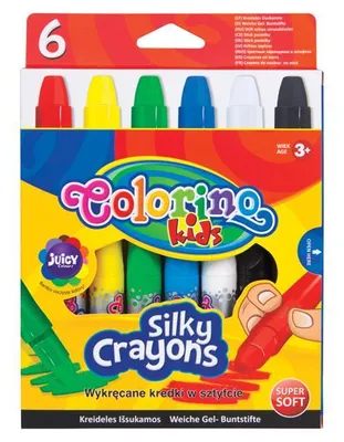Image de Colorino crayons de cire Silky 3in1 au crayon, 6 couleurs, extra doux