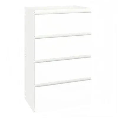 Image de Commode avec 4 tiroirs, dimensions 60x40x98 cm, blanche, en MDF, modèle étroit
