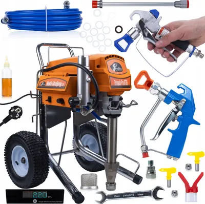 Produktbild von Rosfix Zestaw Agregat malarsko-szpachlarski Rosfix Tornado Pro RTR5 UltraSpray 2200W 22MPA 6,5L/min + Pistolet malarsko-szpachlarski Black Spray BS500