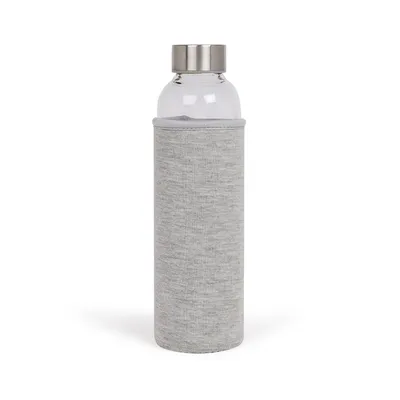 Produktbild von LIVOO Trinkflasche Glas Isoliert mit Hülle Grau Glasflasche Sieb 500 ml MEN394