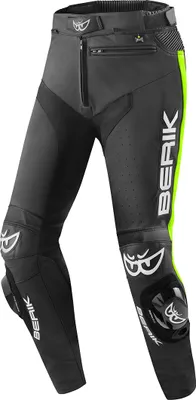 Obrázok produktu pre Berik Track kožené nohavice na motorku, čierna/žltá, 54