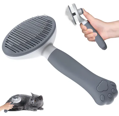 Immagine prodotto di Spazzola autopulente Zivacate per cani e gatti, con impugnatura ergonomica, per animali a pelo corto e lungo