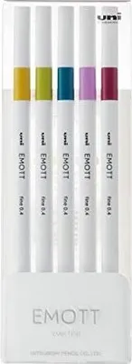 Produktbild von Uni-Ball EMOTT No.8, 5 Stück(e), Blau, Grün, Violett, Rot, Gelb, Gemischte Farben