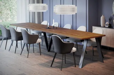 Produktbild von Endo-Möbel XXL Esstisch Lungo 130cm - 405cm ausziehbar bis 12 Personen Küchentisch (Stirling Eiche)
