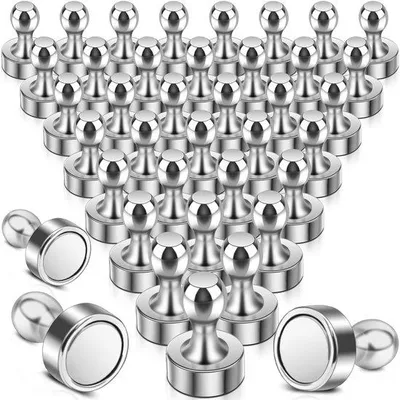 Zdjęcie produktu dla Mocne magnesy neodymowe, 36 sztuk o wyjątkowej sile przyciągania, przeznaczone do tablic magnetycznych, tablic suchościeralnych, lodówek; magnesy stożkowe do tablic ogłoszeniowych i biur