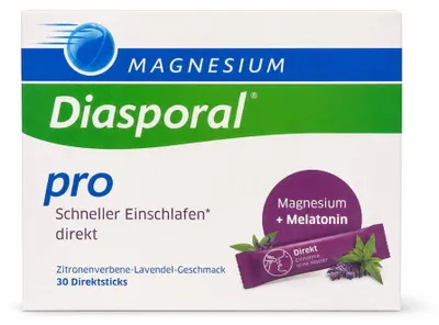 Obrázek produktu pro Magnesium-Diasporal pro rychlé usnutí Přímo rozpustné tyčinky s příchutí citronové verbeny a levandule, 30 ks tyčinek