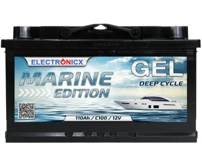 Immagine prodotto di Batteria GEL 110Ah Electronicx Marine Edition – versione marina per barche, navi e yacht.