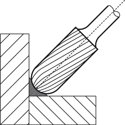 Produktbild von LUKAS HSS-Frässtift Form C Walzenrund Kopf ø 12 mm Länge 25 mm Zahnung 3