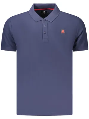 Zdjęcie produktu dla Elegancka męska koszulka z krótkim rękawem w kolorze niebieskim, z logo i aplikacją