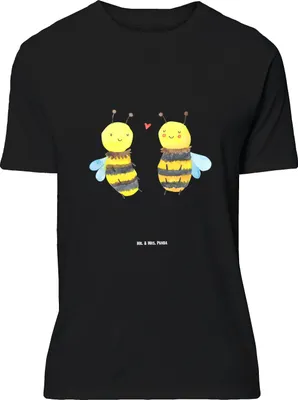 Produktbild von Mr. & Mrs. Panda Tshirt Biene Verliebt - Schwarz - Geschenk, Shirt, T-Shirt, mit Spruch, Lustiges, Motiv