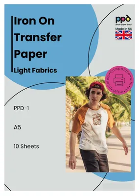 10x A5 Inkjet Transferpapier für T-Shirts, helles Textil