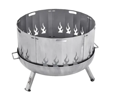 Image de Pare-étincelles pour braseros Ø 80 cm - Favilla "Flamme" en acier, pare-étincelles sûr avec poignée
