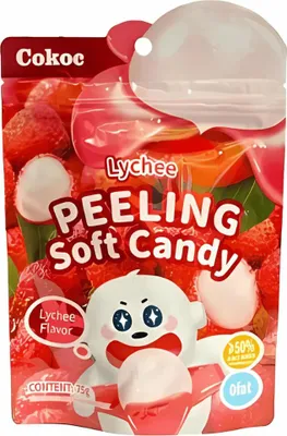 Produktbild von Cokoc Lychee Peeling Soft Candy 75g