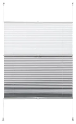 Produktbild von Plissee Plisseevorhang Rollo Faltrollo - Ohne Bohren - Tag und Nacht - 50 x 130 cm - Weiß