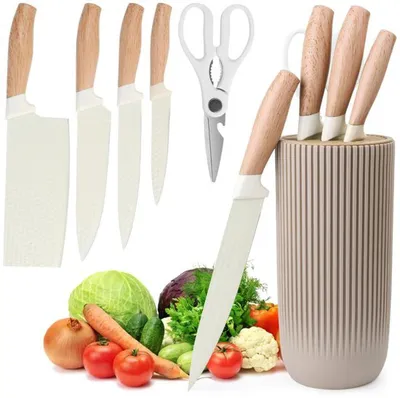 Immagine prodotto di Azomor: set completo di coltelli con manici ergonomici per un uso versatile in cucina