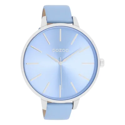 Produktbild von Oozoo Damen Lederarmband Uhr Timepieces hellblau Analog Quarzuhr UOC11073