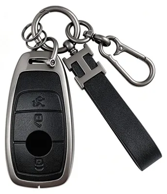 Image de Étui de protection pour clé de voiture, compatible avec Mercedes Benz, avec porte-clés