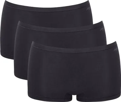 Produktbild von sloggi Damen Retro Pants 3-Pack GO Daily Baumwolle Short - BLACK - Größe L