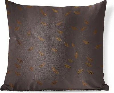 Produktbild von MuchoWow® Zierkissen Sofakissen Wohnzimmer Dekokissen 60x60 cm Blatt - Muster - Braun - Sitzfläche - Foto Polster