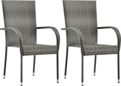Obrázek produktu pro vidaXL 3dílný zahradní jídelní set Poly Rattan Grey