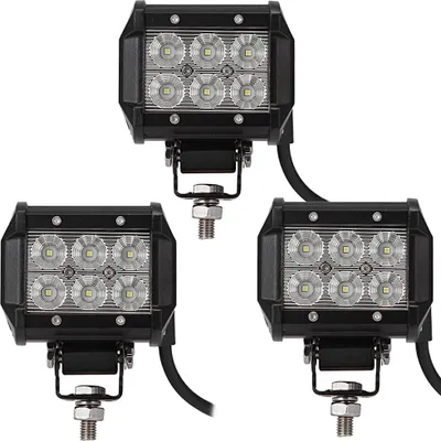 Immagine prodotto di Greenmigo 3X 18W LED 1800LM 6000K 12V 24V Luce da lavoro Fuoristrada Proiettore Riflettore Faro IP67 Faro da lavoro Faro supplementare