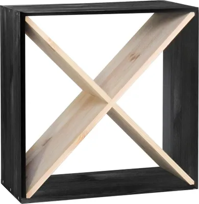 Produktbild von Weinregal 52cm, X-Cube, schwarz-natur gebeizt, Holz