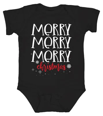 Productafbeelding van Vrolijke Kerst - Kerstcadeau - Unisex babyromper, zwart, maat 0/3