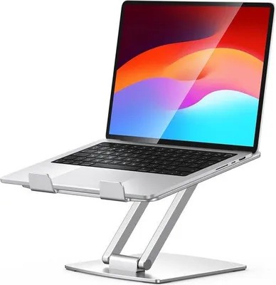 Obrázok produktu pre Hliníkový stojan na notebook Ergo, výškovo nastaviteľný hliníkový stojan na notebook s ventilovaným chladením