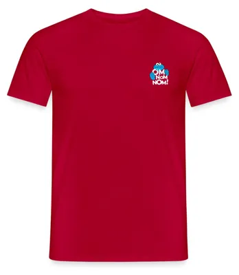 Produktbild von Spreadshirt Sesamstraße Krümelmonster Om Nom Nom Klein Männer T-Shirt, 4XL, Rot