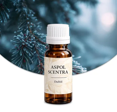 Produktbild von Aspol Scentra Frostige Fichte UFIREADY Duftöl für Kerzen und Diffusoren 20 ml, KI-generiertes Bild