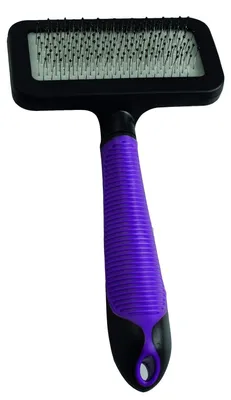 Produktbild von Karlie Zupfbürste mit Griff - Katzenbürste - Gummi - Lila/Schwarz - 17,5x10x4