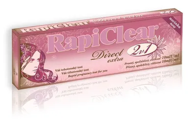 Obrázok produktu pre Tehotenský test tyčinkový do prúdu moču Rapiclear Direct 2 ks
