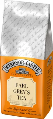 A bag of Windsor-Castle Earl Grey's Tea.