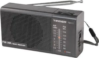 Image de Mini radio portable Tiross avec piles Noir