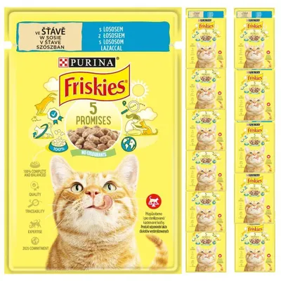 Zdjęcie produktu dla Purina Friskies z Łososiem 12x85g Mokra Karma Dla Kota w Sosie