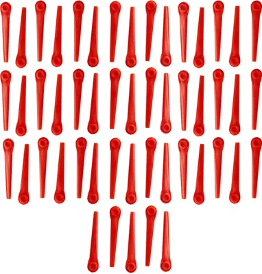 Produktbild von vhbw 50x Ersatz-Messer Ersatz für Gardena RotorCut 5368-20 für Rasentrimmer - Ersatzklinge Orange, Kunststoff