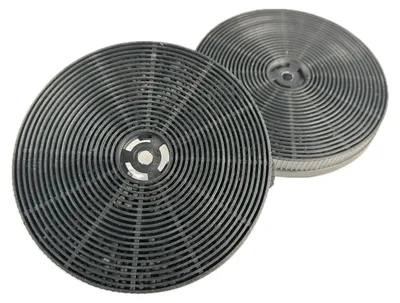 Two round charcoal filters are shown against a white background.