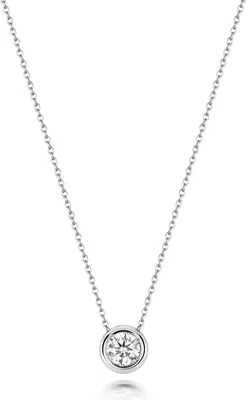 Image de Pendentif et chaîne Femme Or Blanc 750/1000 et Diamant Brillant 0.20 Carat GH - SI2 - 46cm*6mm; TRS31480