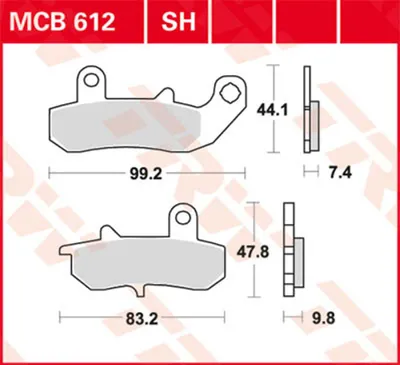 Immagine prodotto di Set di pastiglie freno, freno a disco TRW MCB612