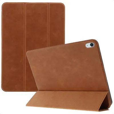 Image de Accezz Leather Trifold Bookcase voor de Apple iPad 11 (2025) 11 inch A16 / iPad 10 (2022) 10.9 inch - Cognac