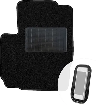 Produktbild von moto-MOLTICO Fahrer Fußmatte Auto Velours Fahrerseite Autoteppiche Schwarz Fahrermatte 1-teilig passend für Mitsubishi Colt 2005-2012