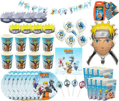 Obrázok produktu pre Naruto - Detská narodeninová sada (69 kusov) Taniere Šálky Dekorácie Narodeniny