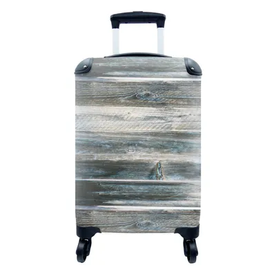 Produktbild von MuchoWow® Koffer Handgepäck Trolley Rollkoffer Kleine Reisekoffer mit 4 Rollen - Vintage - Muster - Holz - Cabin Size < 55x40x23 cm & 55x40x20 cm - Fotokoffer - Kabinenkoffer - Boardgepäck - Reise-Box - Reisekoffer - Reisegepäck - Koffer mit Bild - Trolley für Kinder