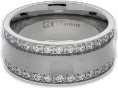 Produktbild von Titanring CT3-160 mit Zirkonia, silberfarbig, Größe 60, Modell 4-200306-001