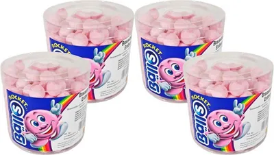 Produktbild von Rocket Balls Brausebälle Erdbeere 200 Stk. in der Dose Hartkaramelle mit Brause