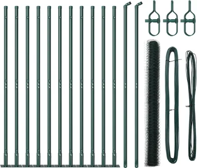 Produktbild von Möbel Zaunset Set aus 2 Grün Metall 25 x 1,5 m Langlebig Zaunset - Zaunzubehör 3353530